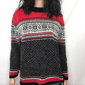 Vintage Red & Black Grandpa sweater